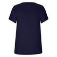 thumbnail image 3 of Navy S WIZUTIZ T Shirts for Women up to 65% Off Retro Breathable Pure Colour Fashion Tshirt Crew Neck Cozy Style Ladies T-shirt Linen Short Sleeve Shirts Sports Fluffy Blouse Plus Size Solid Tee Tops, 3 of 5