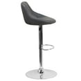 thumbnail image 3 of Gray Vinyl Bucket Seat Adjustable Height Barstool, Chrome Base, 3 of 11