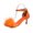 Orange, variant on High Heel Sandals for Women Fluffy One-Strap Slides with Buckle Closure and Slim Heel, Plus Size Summer Dress Shoes for Party,Black_37