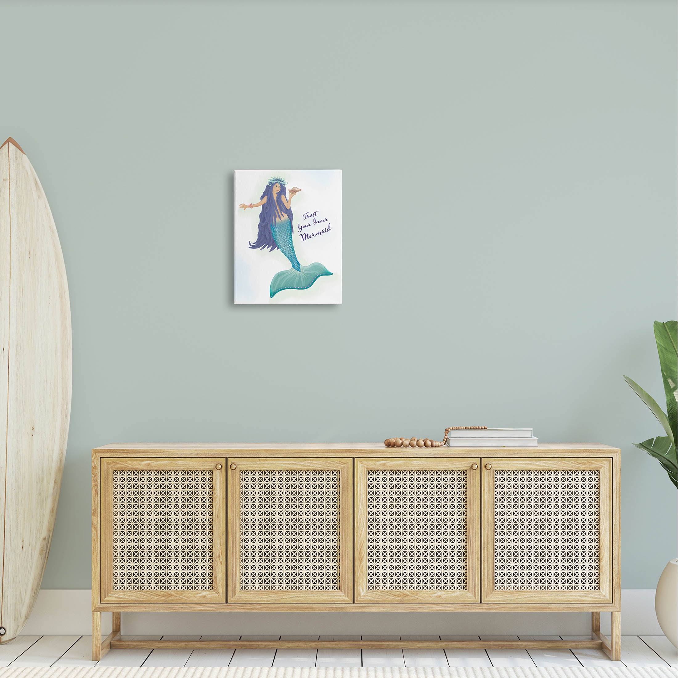 Trust Your Inner Mermaid Phrase Fairy Tales & Fantasy Graphic Art Gallery Wrapped Canvas Print Wall Art