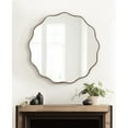 thumbnail image 3 of Kate and Laurel Viona Modern Scalloped Round Mirror, 32 Inch Diameter, Bronze, Decorative Circle Bathroom Mirror for Over Sink with Unique Rippled Edge for Wavy Wall Decor Accent, 3 of 9