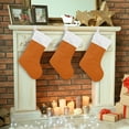 thumbnail image 6 of Coolnut 1 Pack Christmas Stocking, Plain Rust Orange Solid Color Xmas Stockings Fireplace Decoration Hanging Ornament 17.7 Inch Decor Gifts, 6 of 7