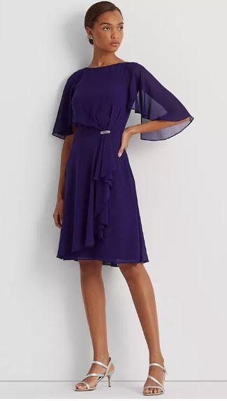 Flutter-Sleeve Georgette Dress 