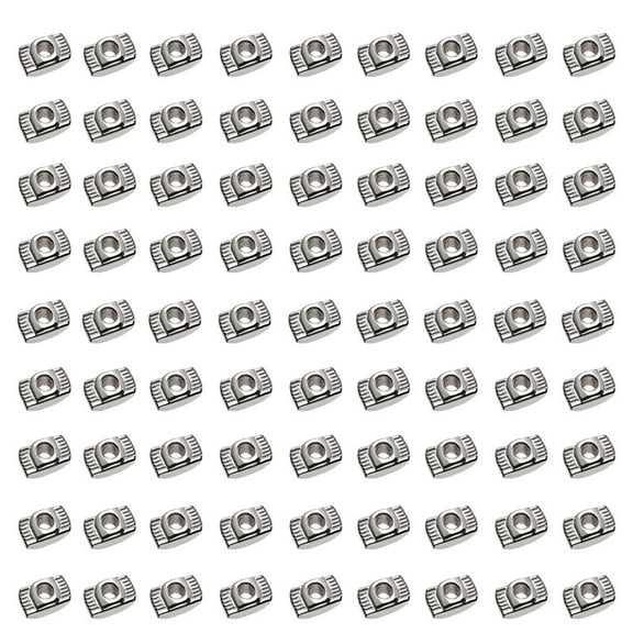 OUNONA 120Pcs European Standard Carbon Steel Profile T Nut M5 Slider Nut (Silver)