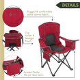 thumbnail image 2 of ARROWHEAD OUTDOOR Portable Folding Camping Quad Chair w/ 4-Can Cooler, Cup-Holder, Heavy-Duty Carrying Bag w/ Easy Carry Shoulder Strap, Padded Armrests, Supports up to 330lbs, USA-Based Support (Red), 2 of 15