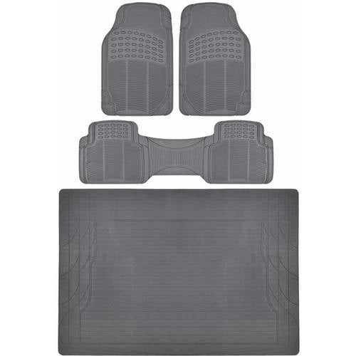 Motor Trend 2 Piece Front Car Floor Mats Universal Trim to Fit Black FlexTough Contour Liners-Deep Dish Heavy Duty Rubber Floor Mats for Car SUV Truck & Van-All Weather Protection 