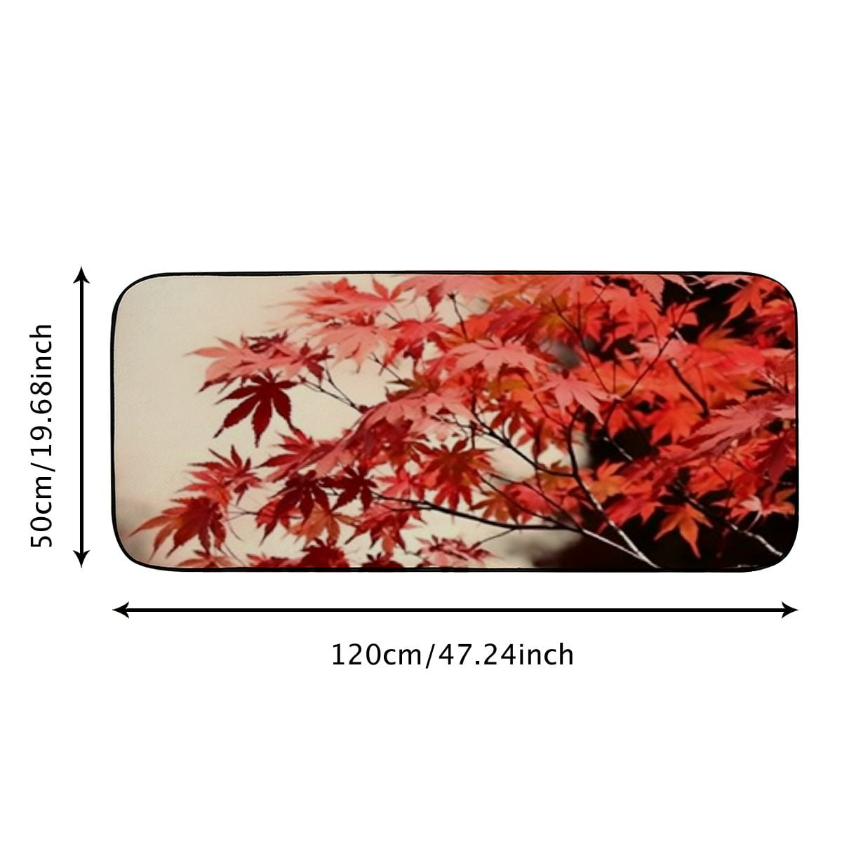 PHYHOO Decorative Door Mat, Door Mat with Non-Slip Rubber Backing, Easy Cleaning, Traps Dirt, Rug for Entry, Patio, Garage - Japan Landscape Natural K Wood Autumn Plant Leaf  19.68*47.24 in