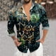 thumbnail image 4 of Camisas Hombre Manga Larga Camisa de manga larga con solapa con botones y estampado digital 3D para hombre de Año Nuevo y Festival de Primavera (Black, 3XL), 4 of 5