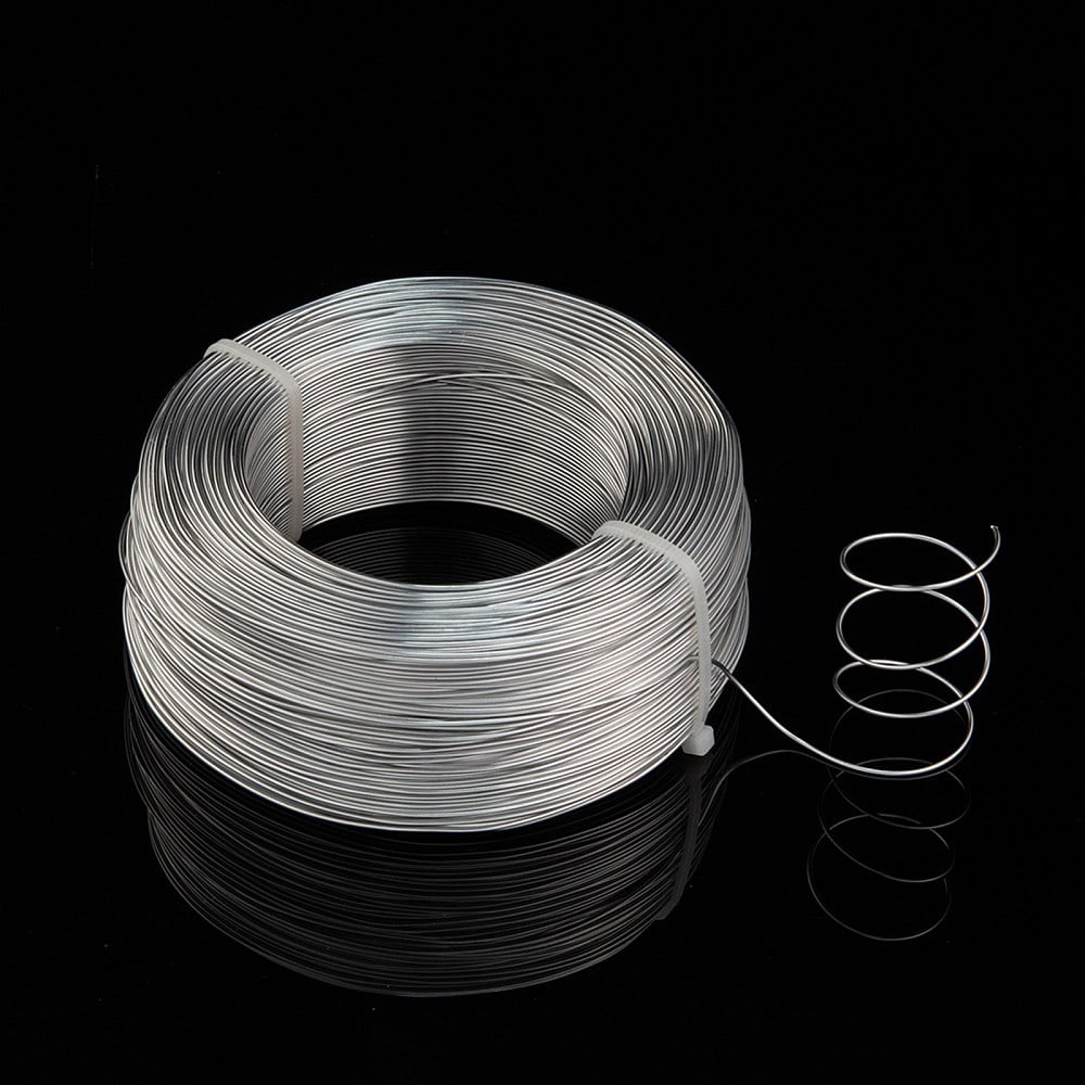 Anodized Aluminum Wire Bendable Metal Craft Wire Flexible Craft Wire for Beading Jewelry Craft Making Silver 18 Gauge 1.0mm 200m/500g(656.1 Feet/500g)