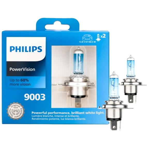 Philips PowerVision 9003 Halogen Headlight Bulbs, 2 pack, Fits Select Vehicles