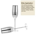 thumbnail image 4 of Unbreakable Stemmed Champagne Glasses, 270ml/9 OZ Red Wine Glass Metal Stemmed Shatter Proof Champagne Flutes，Silver, 4 of 5