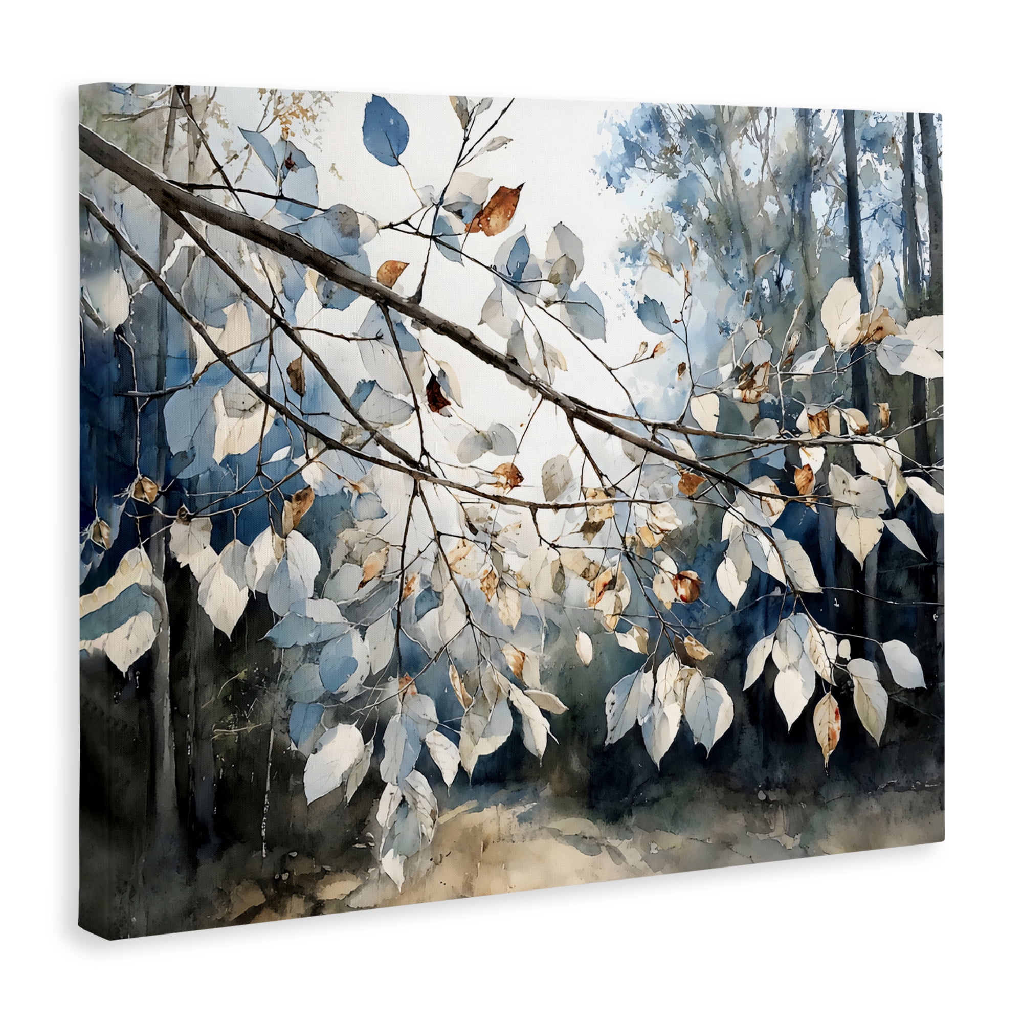 Stupell Industries Blue Fall Branch Leaves Canvas Wall Art, design by Franklyn Gregory