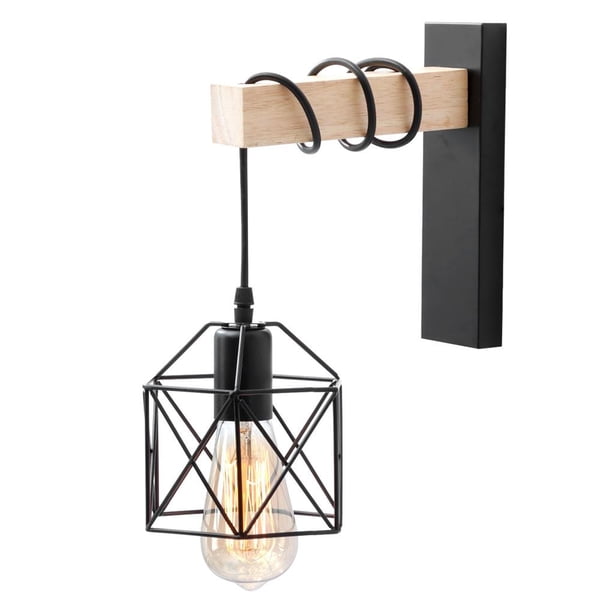 Toystoory Luz montada en la pared Retro Personalidad Lámpara de pared de bobinado Luz de pared decorativa con tornillo E27 para escaleras de hotel Sala de Iluminación y accesorios Negro Toystoory HA027579-02