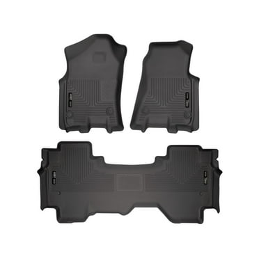 Husky Liners by RealTruck Weatherbeater Floor Mats Fits 2019-2024 Ram 1500 Quad Cab Front & 2nd Row, 3-pc Black-94011