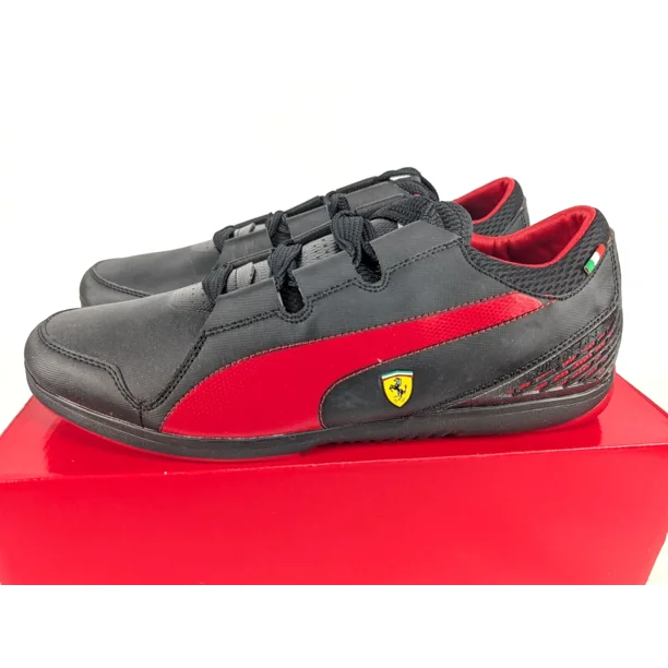 PU & MA Men's 13 Valorosso Scuderia Ferrari Shoes - Black Rosso Corsa Webcage