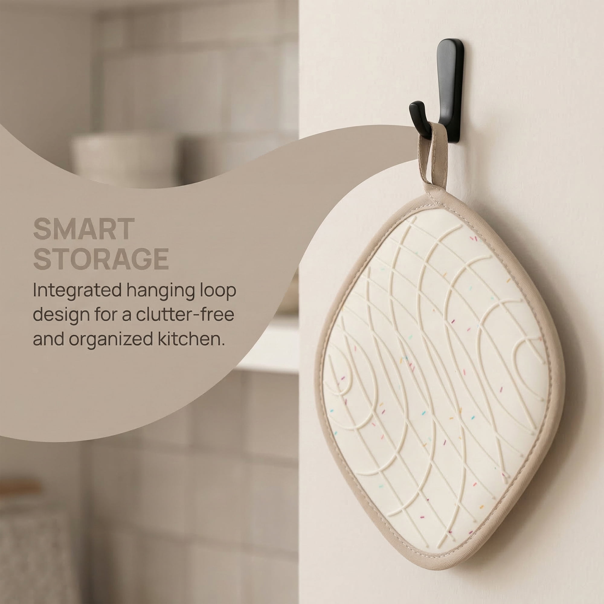 Unique Bargains 2Pcs Heat Resistant Trivets Non Slip Hot Pads Apricot 8.1*8.7in