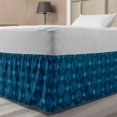 thumbnail image 1 of Abstract Bed Skirt, Shell Inspired Repetitive Classic Vintage Pattern Art, Elastic Bedskirt Dust Ruffle Wrap Around for Bedding Decor, 4 Sizes, Dark Sky Blue Sea Blue, by Ambesonne, 1 of 2