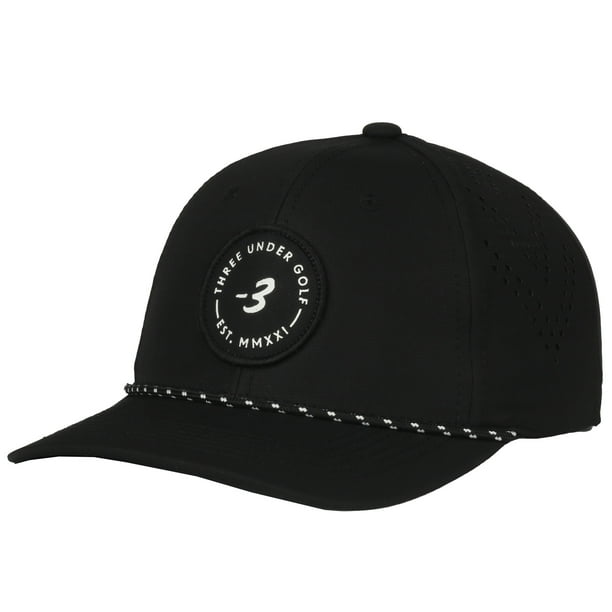 Three Under Golf Hat, Black, Golf Cap, Adult, Lightweight, All Weather