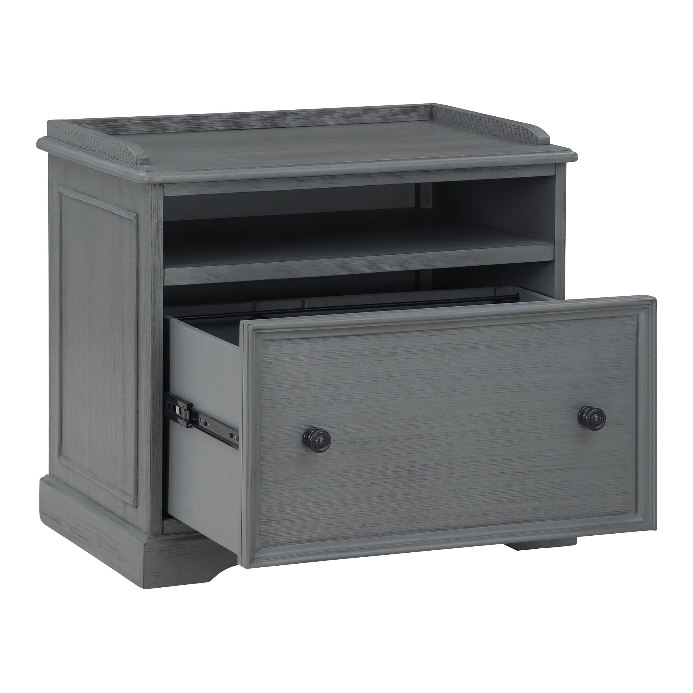 Country Meadows Engineered Wood File Cabinet in Plantation Gray