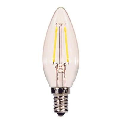 

2PC Satco . B11 E12 (Candelabra) Filament LED Bulb Warm White 25 W 2 pk