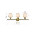 thumbnail image 3 of Living District Gene 3 Light Satin Gold And Frosted White Glass Wall Sconce, 3 of 8