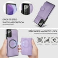 thumbnail image 4 of Decase for Samsung Galaxy Note 20 Flip PU Leather Back Cover with 2-in-1 Detachable Magnetic Wallet with 5 Card Slots Compatible Mag-Safe and RFlD Blocking Kickstand & Wireless Charging,Purple, 4 of 6