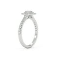 thumbnail image 4 of AFFY Half Eternity Double Halo Solitaire Engagement Ring for Women, IGI Certified 0.60 carat (ctw) Oval Cut Lab Grown Diamond Anniversary Ring In 18k Solid White Gold F-G, VS-SI Quality Size-5.5, 4 of 6