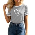 thumbnail image 2 of Neewe Blouse for Women Dressy Casual Short Sleeve Color Block Tops Fashion Peint Crew Neck Tunic Shirts Summer Clothes, 2 of 8