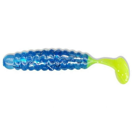 Charlie Brewers Charlie Brewers Crappie Grubs - Blue-Chartreuse - 1.5 in.