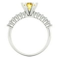 thumbnail image 4 of 1.05ct Round Cut Yellow Natural Citrine 18k White Gold Engraving Statement Bridal Wedding Designer Ring Size 5, 4 of 5