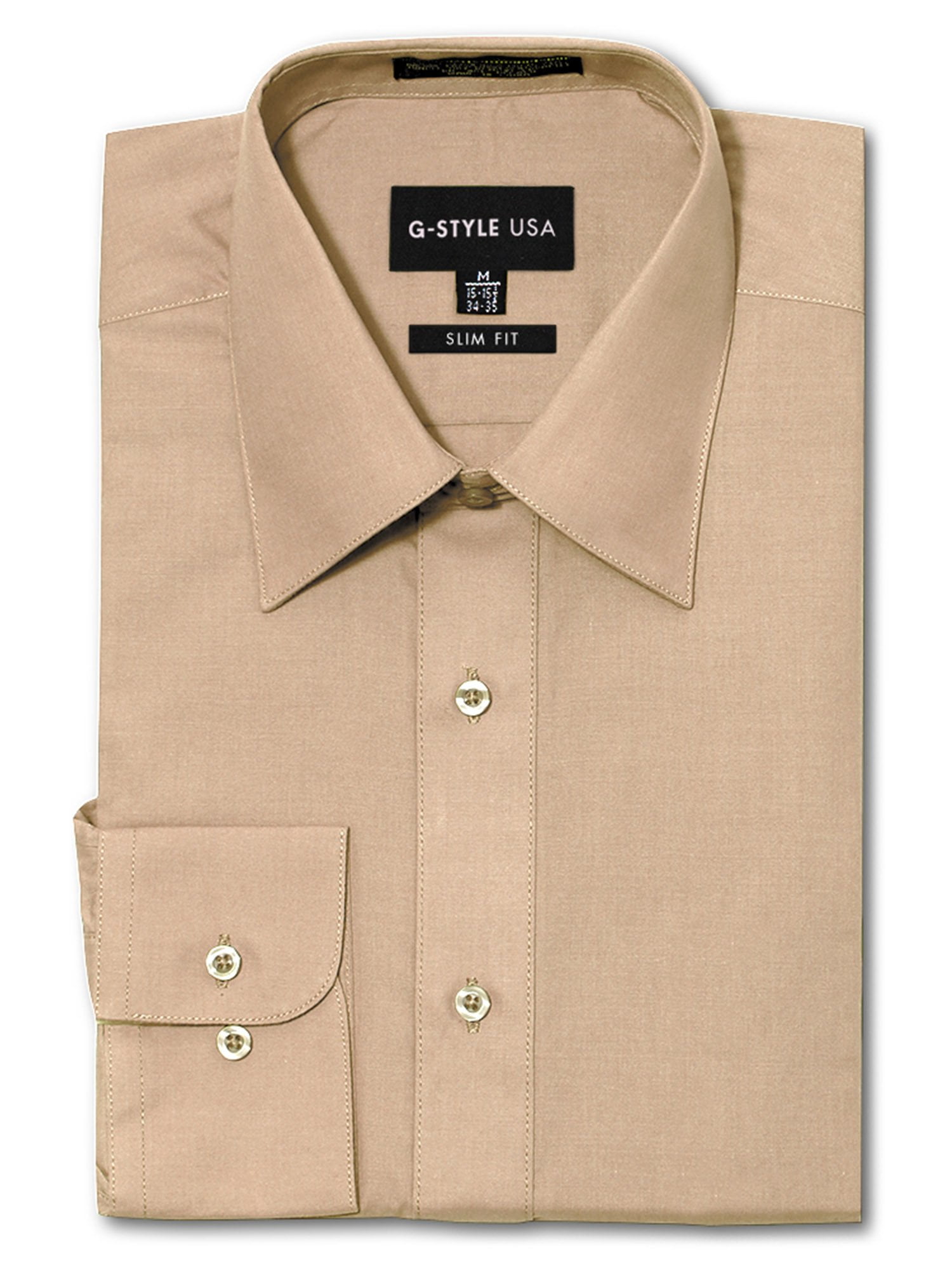 Long Sleeve Dress Shirt - Beige 