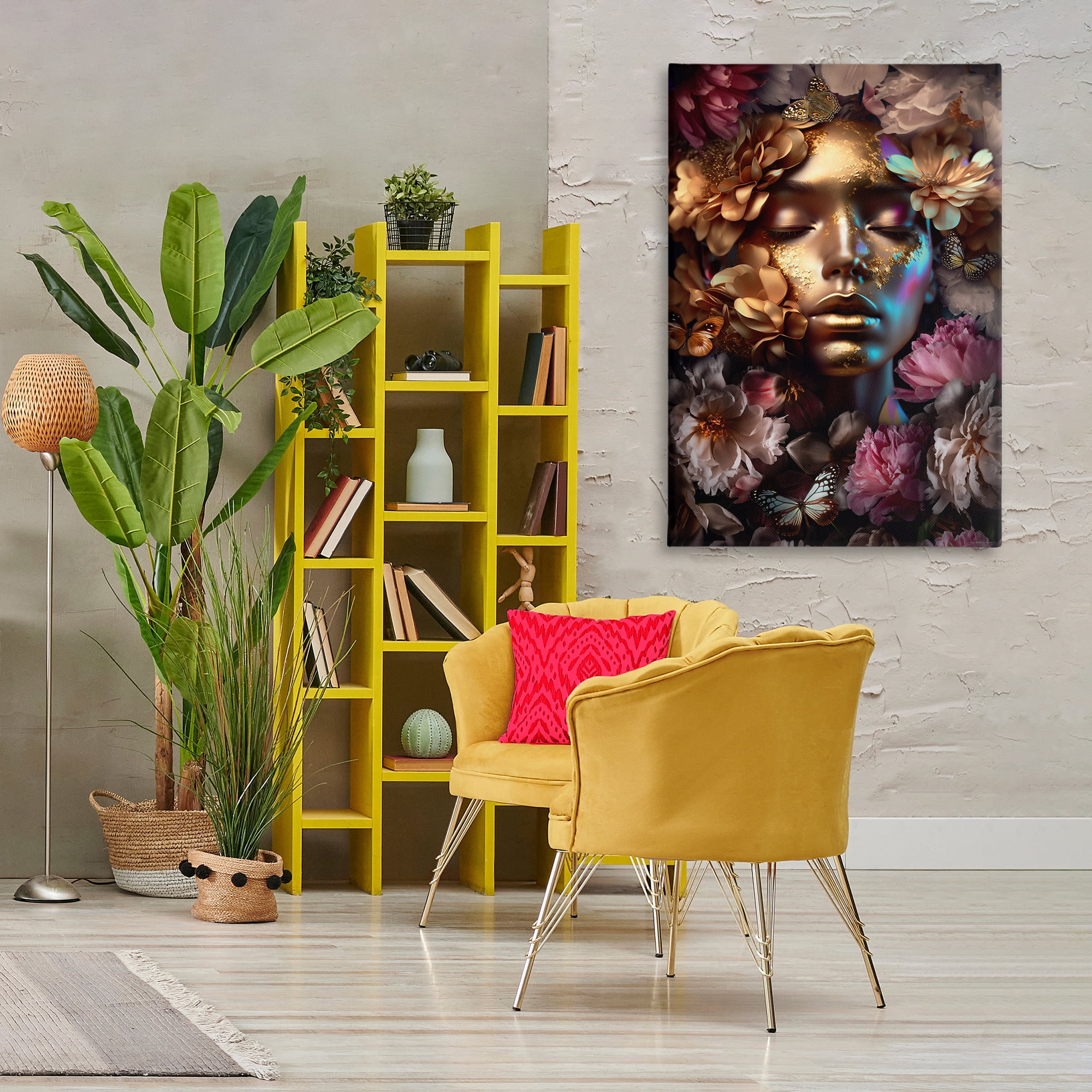 Stupell Industries Lavish Floral Face Plants & Flowers Painting Wrapped Canvas Art Print Wall Art, 30 x 45