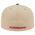 thumbnail image 4 of Men's New Era  Khaki Arkansas Razorbacks Two-Tone 59FIFTY Fitted Hat, 4 of 5