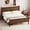 Dark Walnut, variant on MODERNLUXE Queen Size Platform Bed with Headboard & Footboard,Solid Wood Bed Frame with Under Bed Storage for Adults Guests, Easy Assembly,Black