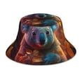 thumbnail image 3 of Daiia Forest Koala Pattern Bucket Hat - Trendy Cotton Sun Hat for Beach, Golf, Fishing - Fun Outdoor Vacation Boonie for Men and Women, 3 of 9