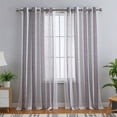 thumbnail image 1 of 2 Panels Semi Sheer Stripe Tulle Curtains, Metal Grommet Rod Pocket Voile Curtain Drapes, 1 of 8
