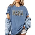 thumbnail image 2 of Mama Camo Varsity Letter T-Shirt for Women - Coquette Bow Graphic Tee - Trendy Mom Shirt Blue Jean Shirt Adult X-Large, 2 of 7