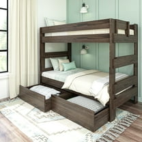 Max & Lily Solid Wood Modern Farmhouse Farmhouse Twin/Twin Bunk Bed with Storage Drawers