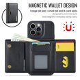 thumbnail image 3 of ELEHOLD Case for iPhone 14 Pro, Magnetic 2 in 1 Detachable Leather Wallet Case with Card Holder & Stand,Black, 3 of 6