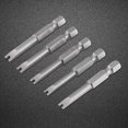 thumbnail image 3 of 5pcs Hex Key Drill Bit Set 50mm 1/4" dia Quick Release Shank Magnetic Screwdriver Bit Set, 3 of 5