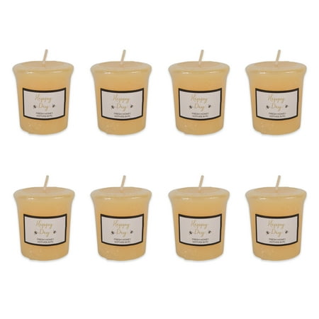 Home Traditions Single Wick Evenly Burning Highly Scented Votive Candle, Set of 8 (1.8 Oz Each) For Wedding, Birthday, Holiday, & Home Décor - Happy
