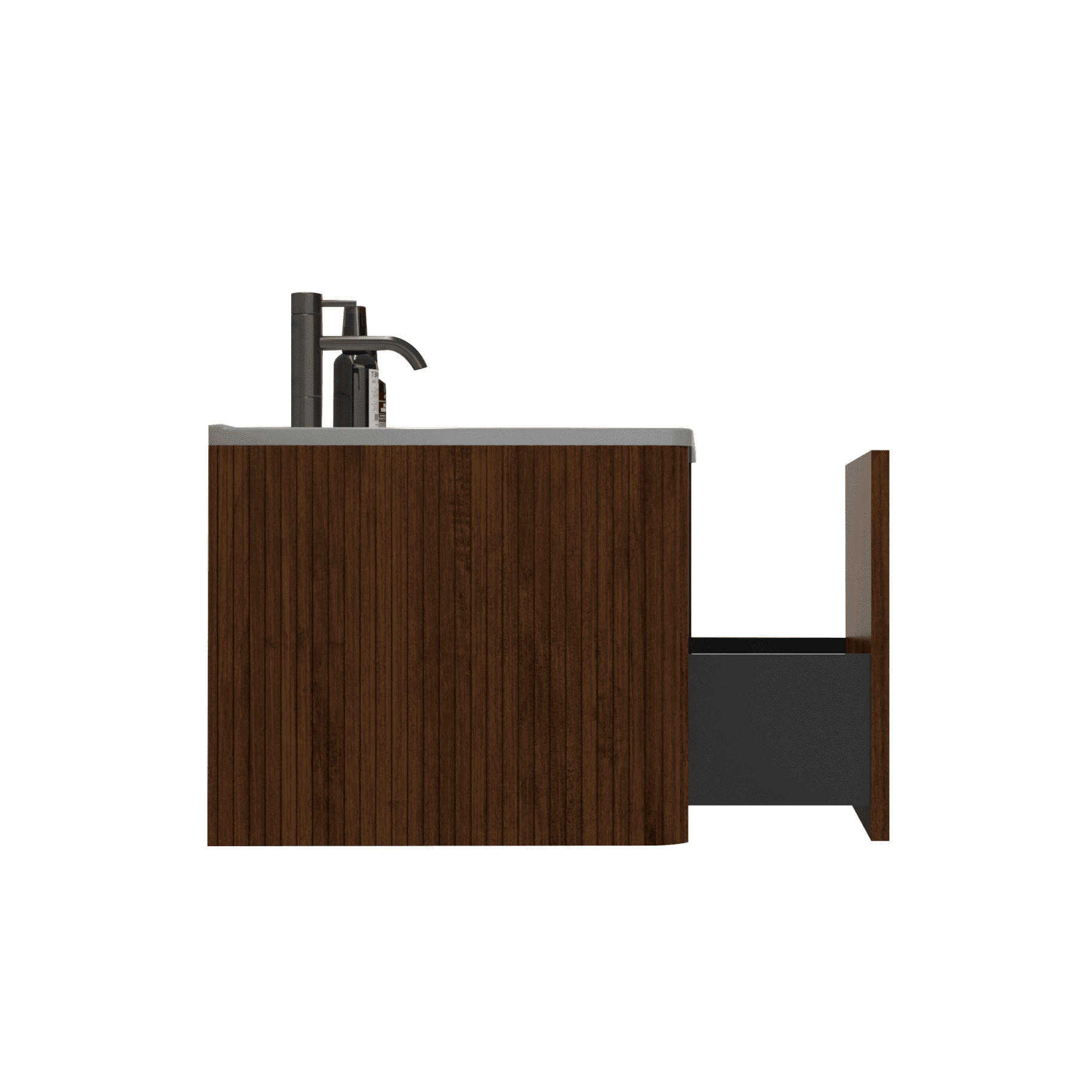 Integrated White Ceramic Bathroom Sink with Glossy Non-Porous Surface, Universal Vanity or Wall-Mount Installation, Easy-Clean Design, Space-Saving Basin, Drain and Faucet Excluded