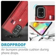 thumbnail image 5 of for Samsung Galaxy A71 5G Case Wallet with Slide Credit Card Holder, Flip Premium PU Leather Hidden Kickstand Classic Retro Heavy Duty Protective Cover for Samsung Galaxy A71 5G,Red, 5 of 9