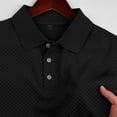 thumbnail image 6 of KLHDSF Men's Knit Polo Shirts Casual Short Sleeve Button Down Polo Shirt Classic Golf Shirts Black L, 6 of 7