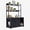 black, variant on Cat Litter Box Shelf Enclosure, 52'' Large Hidden Litter Box Enclosure Furniture with Storage Shelf, Removable Scratch Mat, Corner Cat Kitten Cabinet Black