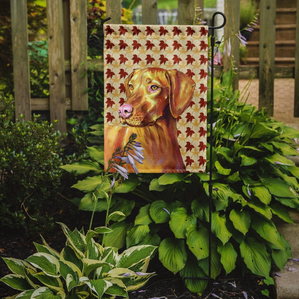 Vizsla Fall Leaves Portrait Garden Flag