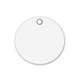 CleverDelights White Plastic Tags - 3 Round