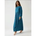 thumbnail image 3 of Printed A-Form Maxi Dress with Crew Neck, 3 of 5