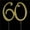 Gold, variant on Tian Sweet 33015-60 60th Rhinestone Cake Topper - Silver