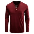 thumbnail image 4 of JUNWELL Men Henley Long Sleeve Basic Solid Tee Shirt Pure Color Blouse Top, 4 of 4